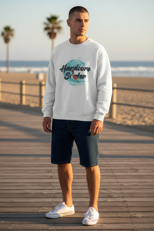 Men White Heavy Blend™ Crewneck Sweatshirt