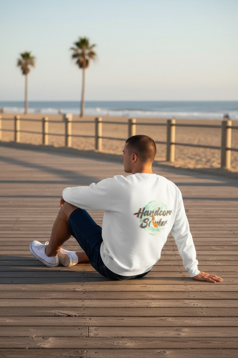 Men White Heavy Blend™ Crewneck Sweatshirt
